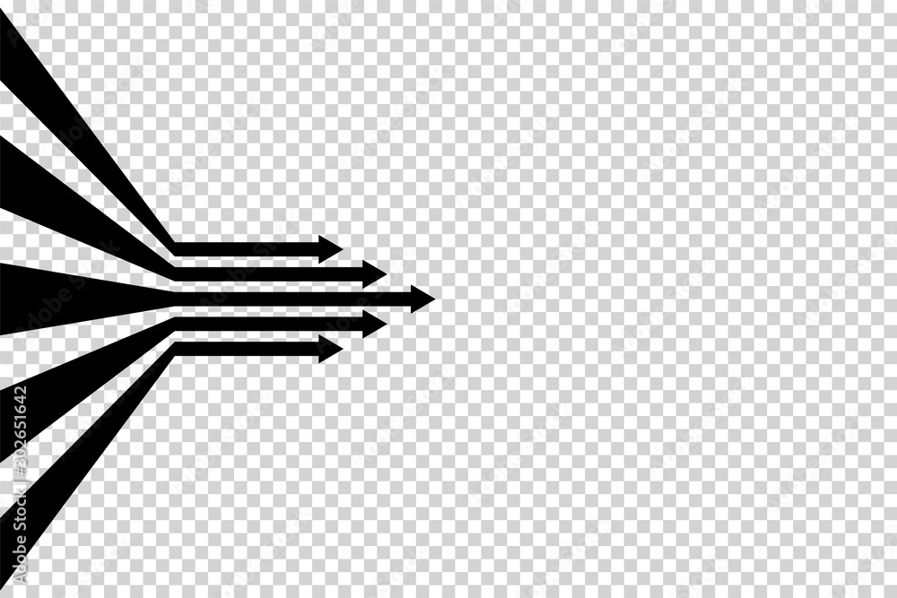 Arrows vector. Flat balck arrows isolated on transoarent background.
