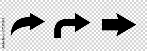 Obraz na płótnie Arrows vector. Flat balck arrows isolated on transoarent background. w salonie