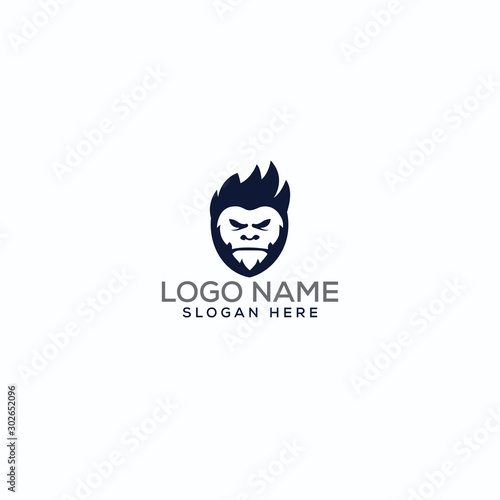 Mascot/yeti/ninja/ negative space logo design for use any purpose
