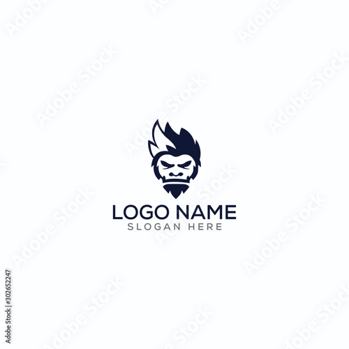 Mascot/yeti/ninja/ negative space logo design for use any purpose