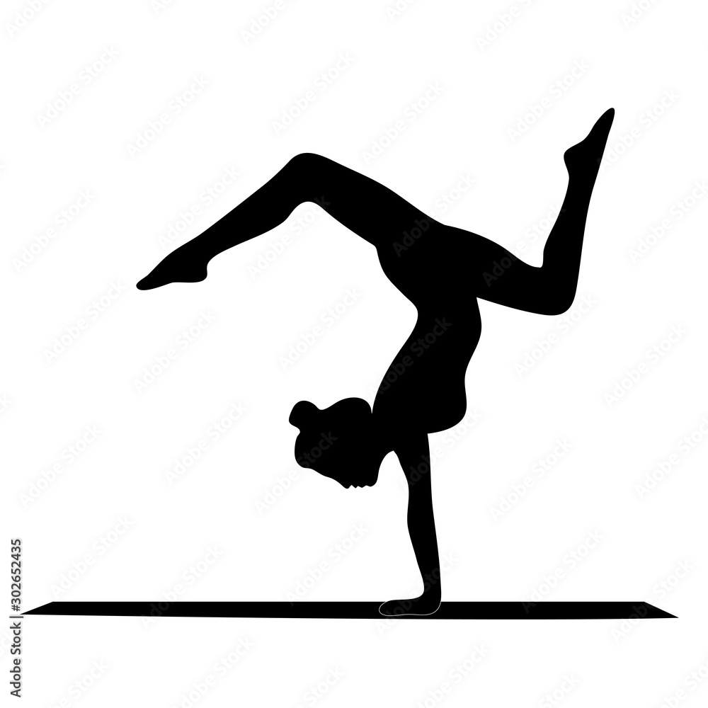 Silhouette of a girl in yoga pose vector illustration Silhouette of a girl in yoga pose vector illustration