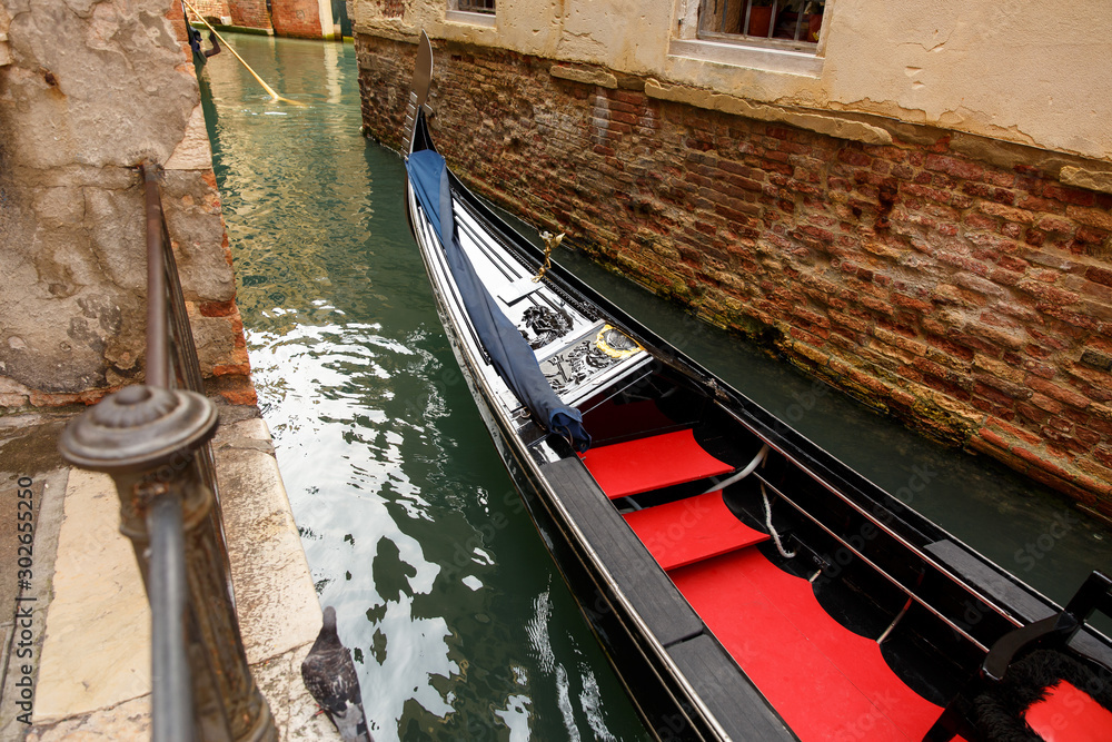 Gondola on canal, Venice, Italy