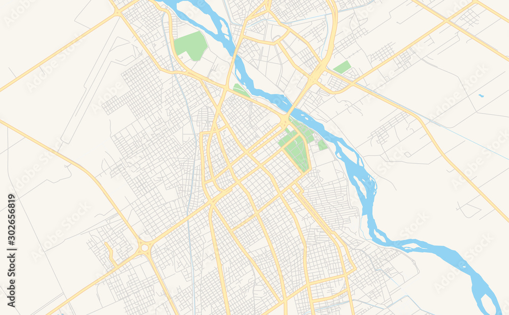 Printable street map of Santiago del Estero, Argentina
