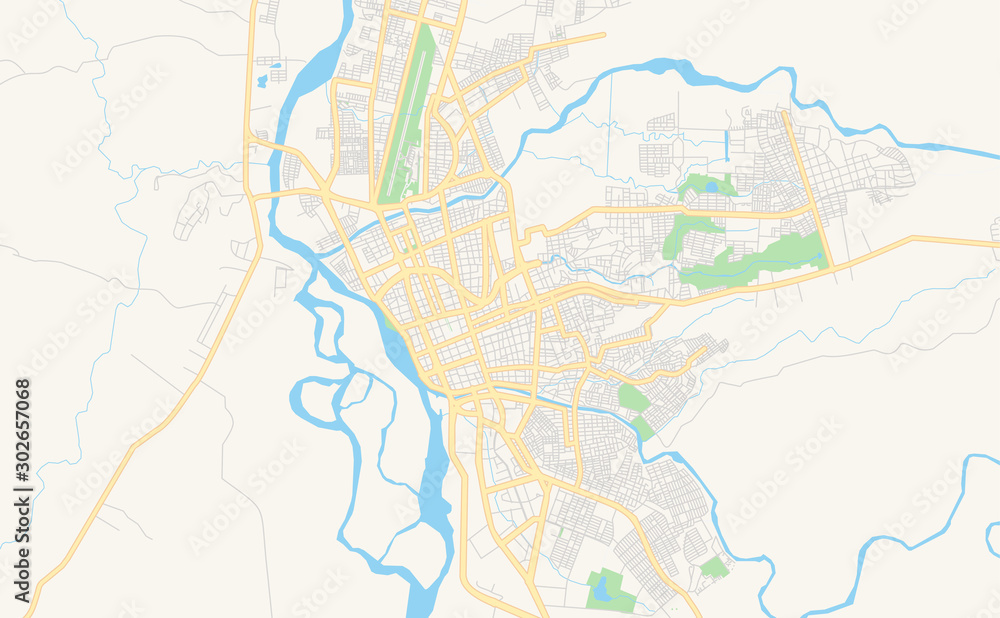 Printable street map of Neiva, Colombia