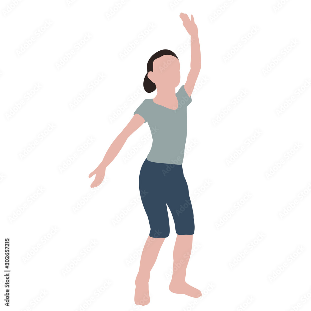 white background, without face, in a flat style, girl dancing white background, without face, in a flat style, girl dancing
