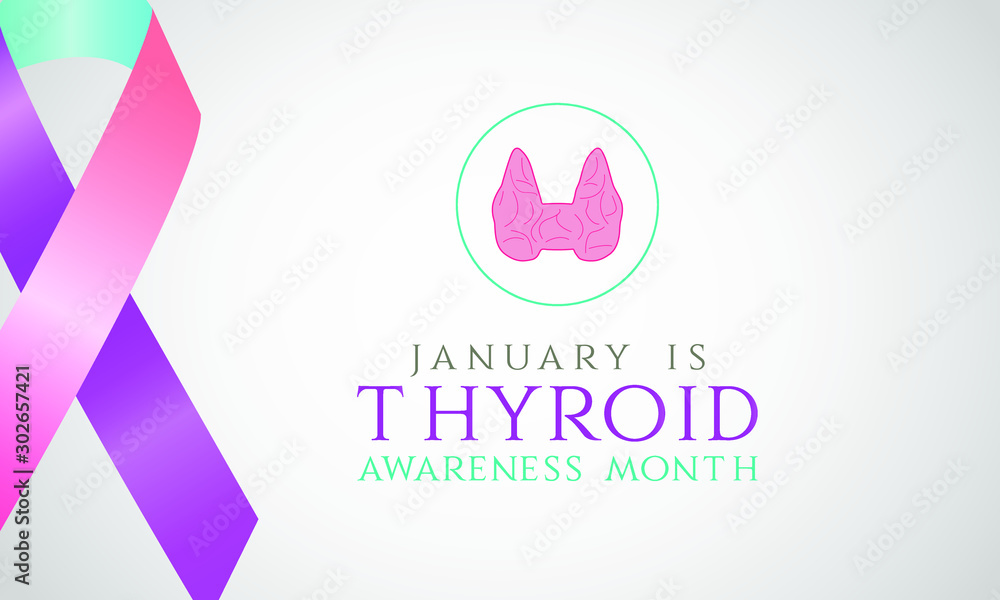 Vector illustration on the theme of Thyroid awareness month of January.