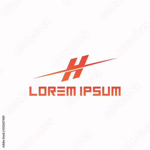 H letter logo design template full vector