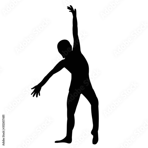  black silhouette girl, woman dancing, dance