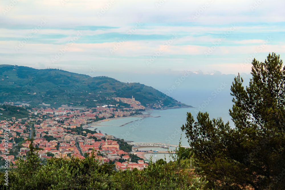 panorama of the Ligurian coast of Diano marina