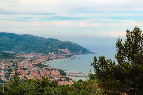 panorama of the Ligurian coast of Diano marina