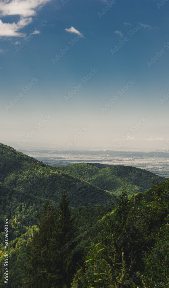 Scenic panorama in the Carpathian mountains, on Transfagarasan pass, Romania