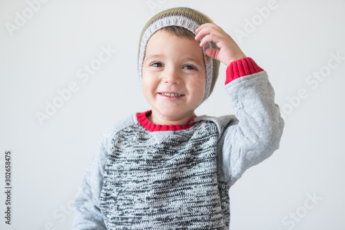 cute kid in winter time