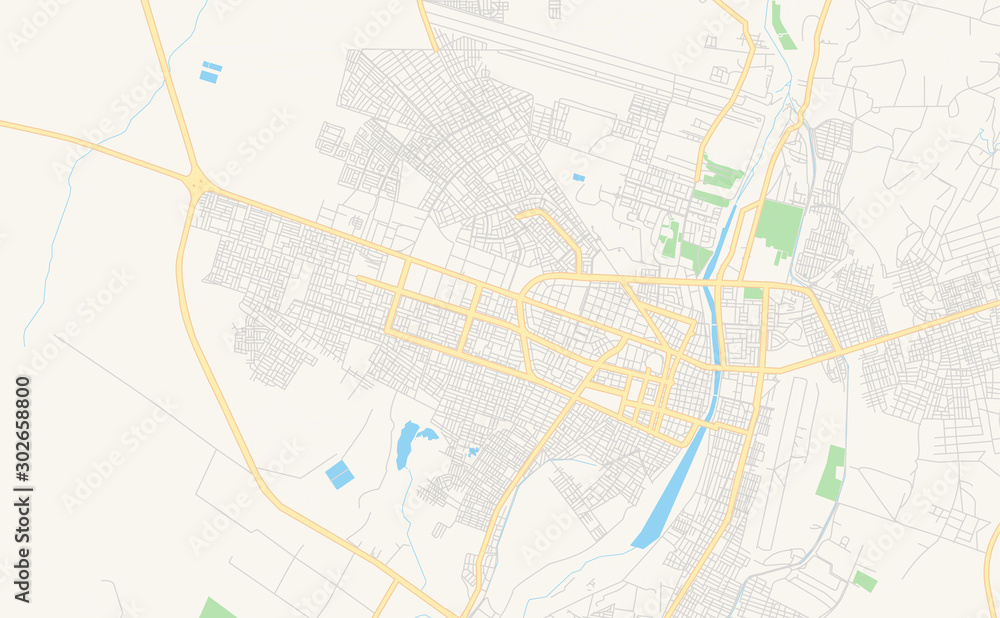 Printable street map of Piura, Peru