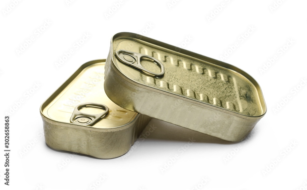 Sealed food conserving tin cans isolated on white background Sealed food conserving tin cans isolated on white background