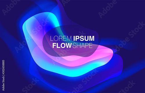 Colorful flow liquid in future design style. Trendy Innovations blend systems. Beautiful fluid shape. Awesome abstract overflow substance. Concept spot for design.