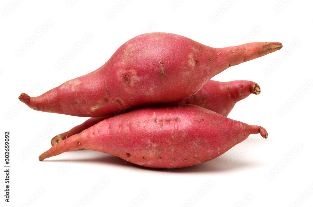 sweet potatoes on the white background sweet potatoes on the white background