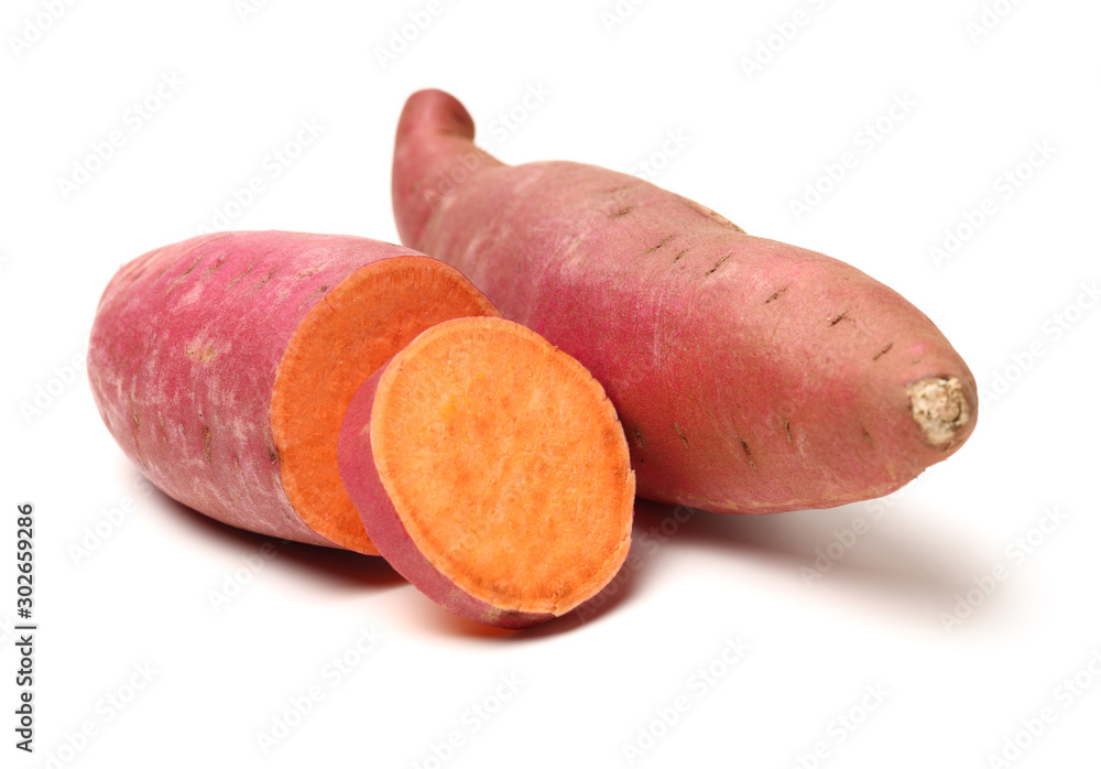 sweet potatoes on the white background sweet potatoes on the white background