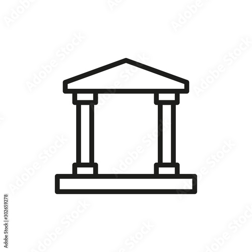 Simple bank line icon.
