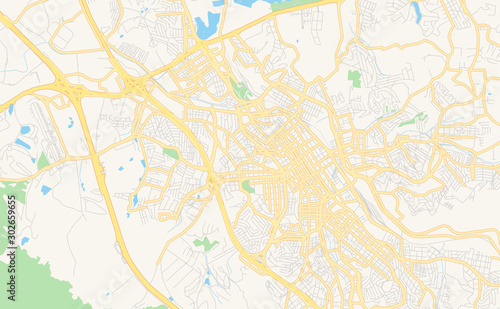 Printable street map of Jundiai, Brazil photo