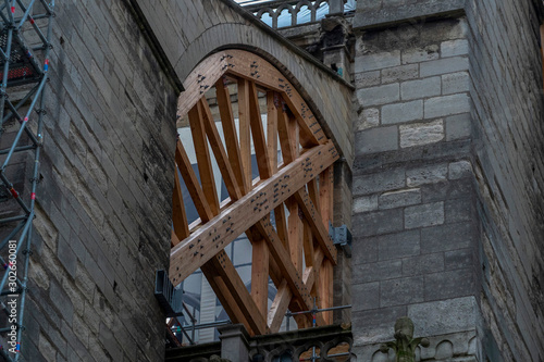 Photography Notre dame paris under restoration