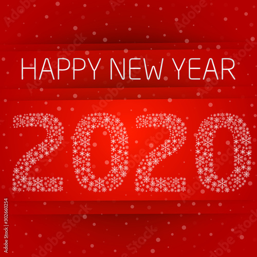 Happy 2020 new year with snowflake