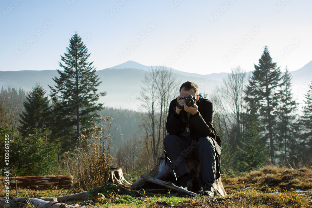 Photograther on the top of the mountains