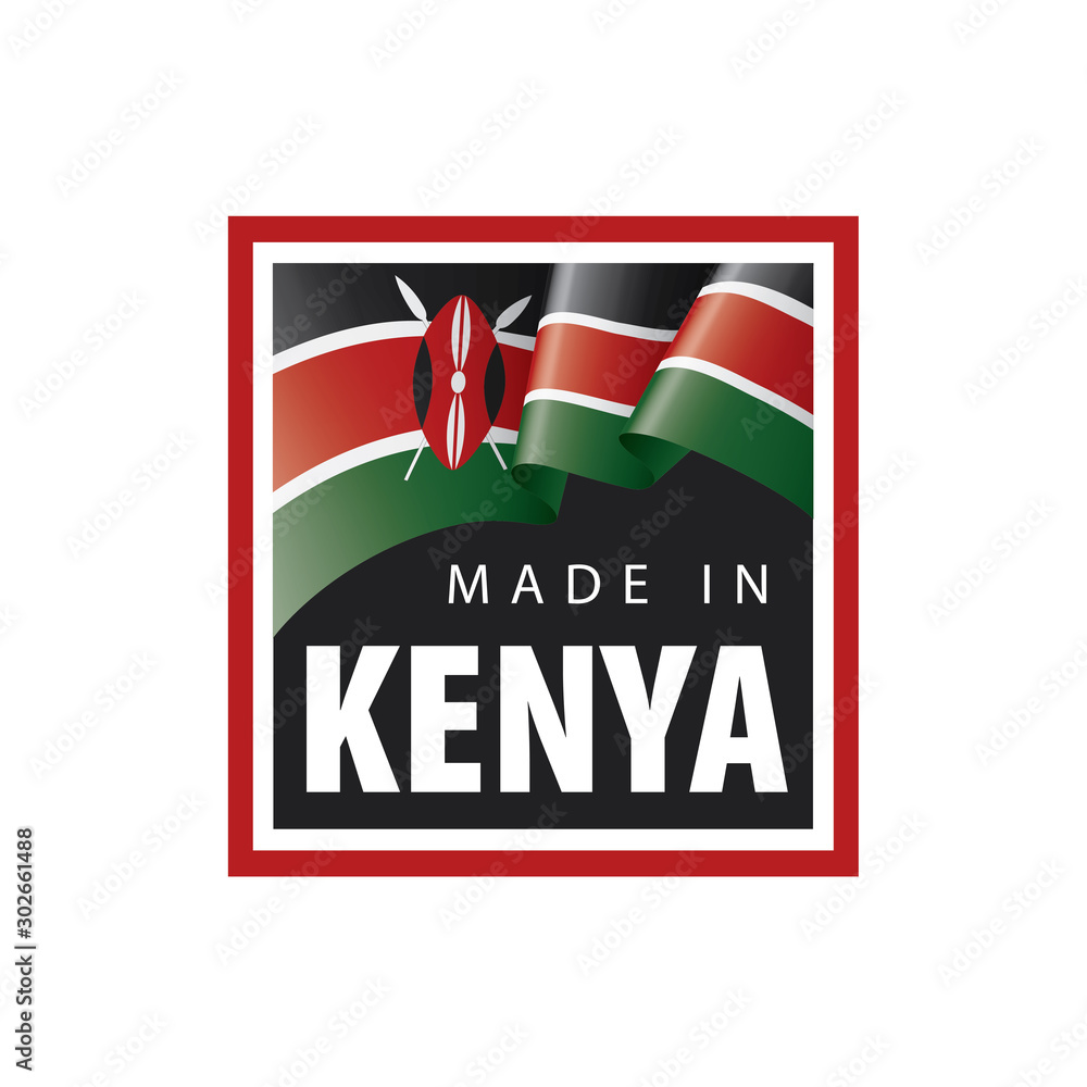 Fototapeta premium Kenya flag, vector illustration on a white background