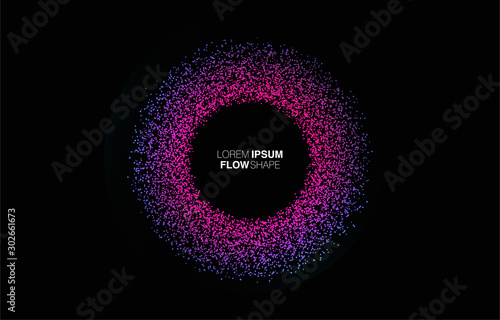 Colorful flow molecule in future design style. Trendy Innovations blend systems. Beautiful fluid shape. Awesome abstract overflow substance. Concept vector wave for design.