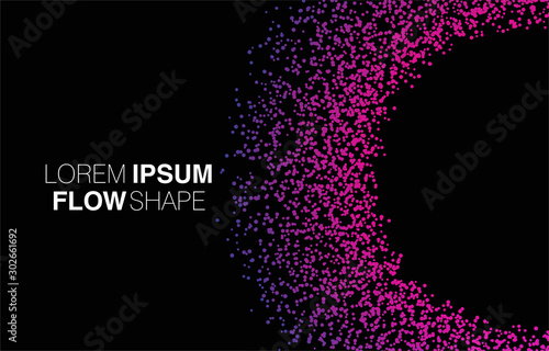 Colorful flow molecule in future design style. Trendy Innovations blend systems. Beautiful fluid shape. Awesome abstract overflow substance. Concept vector wave for design.