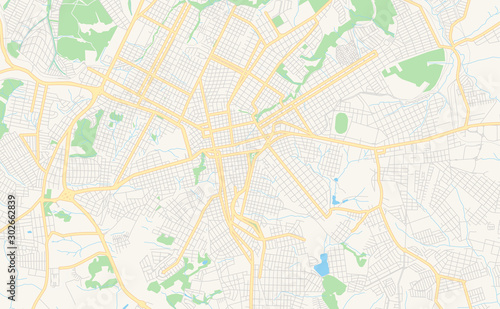Printable street map of Ponta Grossa  Brazil