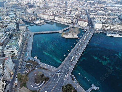 Aerial view of Geneva Switzerland