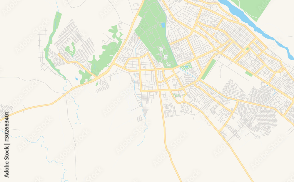 Printable street map of Alto Barinas, Venezuela