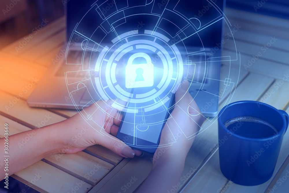 Naklejka premium Picture photo system network scheme modern technology smart device