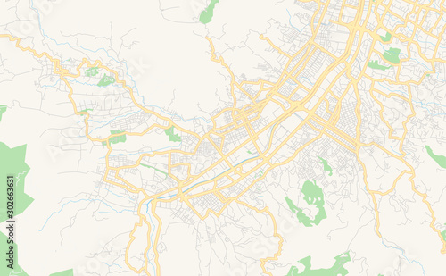 Printable street map of Itaguei  Colombia