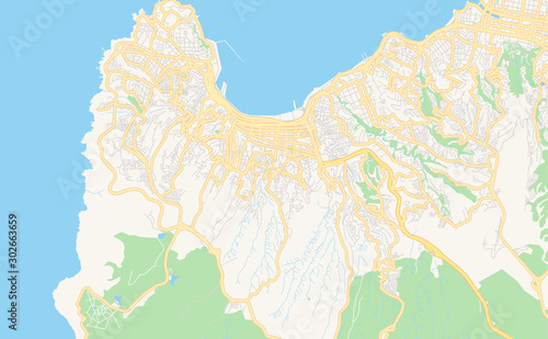 Printable street map of Valparaiso, Chile