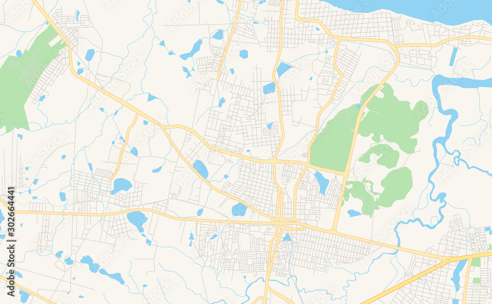 Printable street map of Caucaia, Brazil
