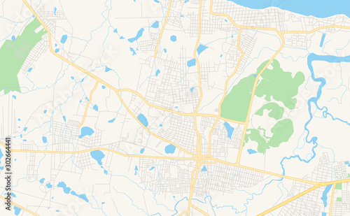 Printable street map of Caucaia, Brazil