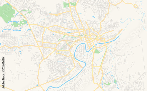 Printable street map of Rio Branco, Brazil
