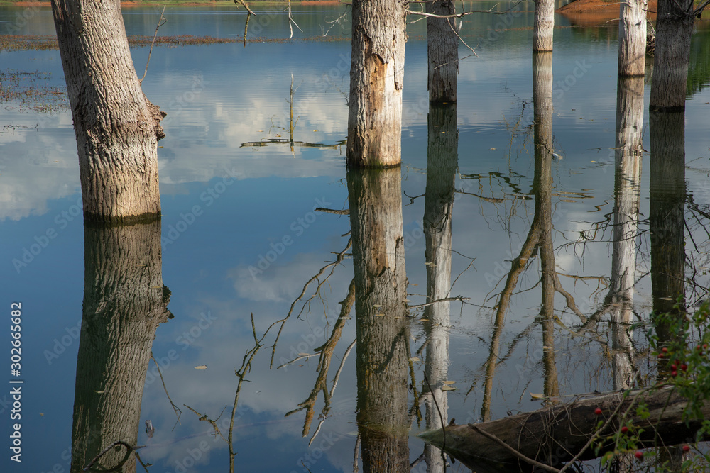 Lago di Canterno. Fiuggi Italy. Flooding. Reservoir Lago di Canterno. Fiuggi Italy. Flooding. Reservoir