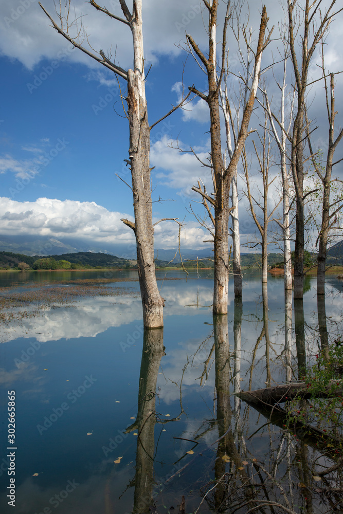 Lago di Canterno. Fiuggi Italy. Flooding. Reservoir Lago di Canterno. Fiuggi Italy. Flooding. Reservoir