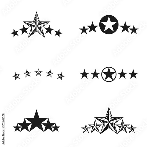 Stars ancient emblems elements set. Heraldic vector design elements collection. Retro style label, heraldry logo.