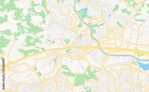 Printable street map of Barueri, Brazil photo