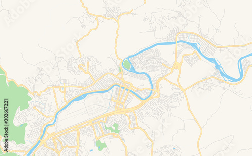 Printable street map of Volta Redonda, Brazil