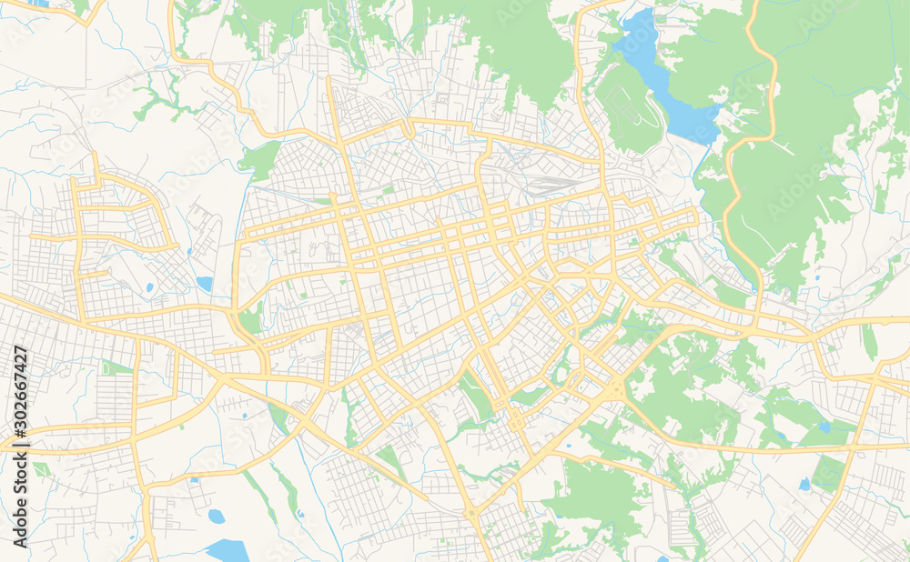 Printable street map of Santa Maria, Brazil