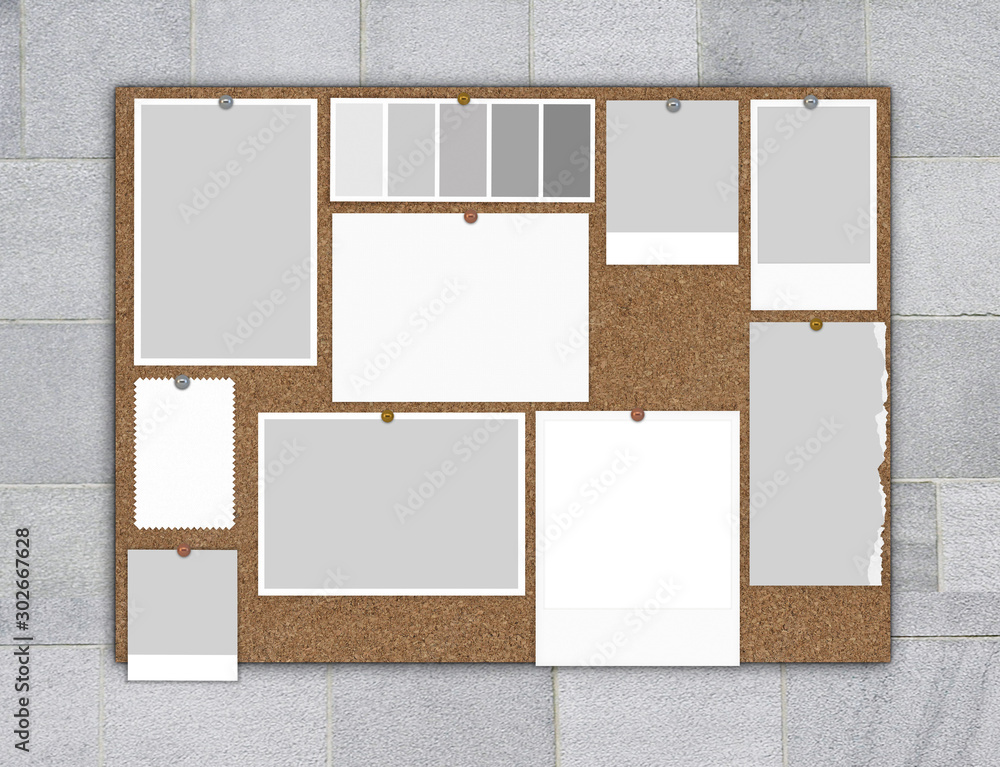 Fototapeta premium moodboard cork mock up