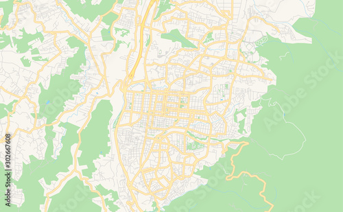 Fototapeta Naklejka Na Ścianę i Meble -  Printable street map of San Cristobal, Venezuela