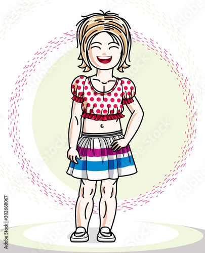 Little blonde girl toddler ...
