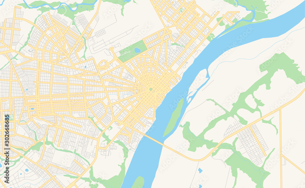 Printable street map of Boa Vista, Brazil