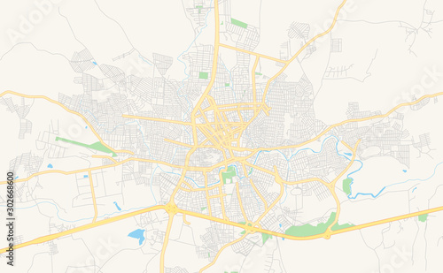 Printable street map of Caruaru  Brazil