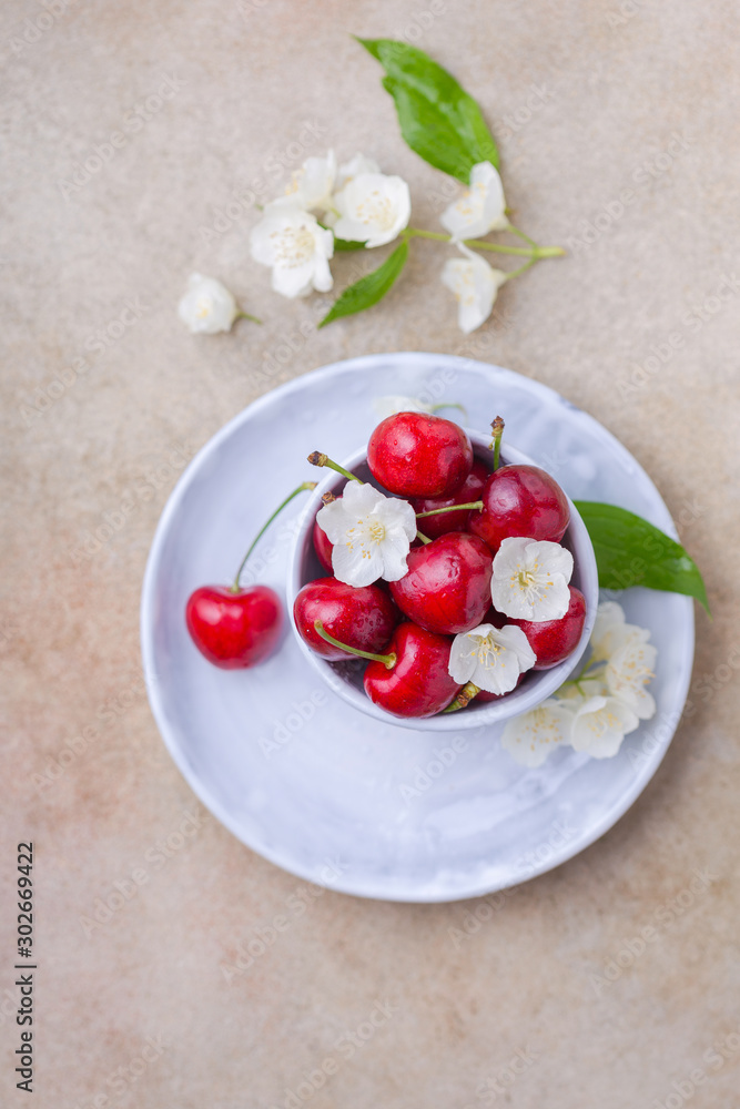 Red sweet cherries Red sweet cherries